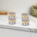 STEELLOCK Stainless Steel Airtight Container with Lid | Leakproof, BPA-Free | Multipurpose Food Storage Containers/Tiffin/Dabba for Office, School & Kitchen | SL-1201-set of 4, 280ml each, Yellow 2
