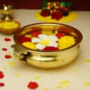 Ekhasa 100% Pure Brass Urli Bowl for Home Decor & Diwali Decoration (6 Inch) | Brass Uruli for Flower Decor | Urali Decoration Bowl | Urili Decorative Item Brass for Puja & Gifting 1
