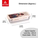 Attro Volvo Stainless Steel Lunch Box with 1 Small Container Airtight Leak-Proof Food Grade - Beige 630ml+170ml 4