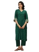 Libas Woven Design Rayon Straight Kurta With Trouser 1