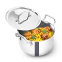 The Indus Valley Triply Stainless Steel Stock Pot 4 Litre with SS Lid/Briyani Pot Handi Shaped/Casserole | 20cm/ 7.87 inch, 1.79kg | Induction Friendly | 100% Toxin-Free 1