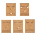 Shining Diva Fashion 5 Pcs Latest Stylish Heart Butterfly Pearl Necklace Jewellery Set for Women Pendant Necklace Gifts for Girls (rrsd16476np) 1