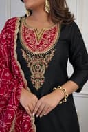 Women Rayon Slub Kurti Pant Dupatta Set Stylish Ethnic Three Piece Suit Comfortable Festive Casual Dress Collection 5