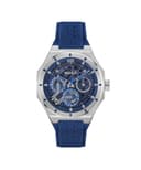 HUGO Grail Skeleton Qtz Multifunction Blue Round Dial Men's Watch |Blue Silicone Material | Strap Watch - 1530375 1
