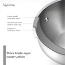 Lifelong Triply 3 piece cookware Set| 22cm Fry Pan (1.25L) & 22cm Triply Kadhai (2L) with Common Steel Lid | Soft Touch Handle | Even Heat Distribution | Induction & Gas Stove Compatible (Silver) 3