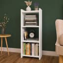 Book Shelf Wooden for Home, 3 Tier Sturdy Bookshelf, Book Rack, White 1