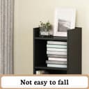 Amazon Brand - Solimo 3 Layer Engineered Wood Bookshelf | Low-Height Storage Organiser Rack for Home | Black | L 33.4 x W 24.5 x H 89.5 cm 4