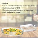 Signoraware Bake 'N' Serve Borosilicate Glass Dish Set| Microwave Safe| Baking & Serving| Crack Resistant| Reheating Food| Ideal Gifting Set (700ml + 500ml| Set of 2| Clear) 4
