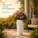 Ocean Mart Plastic Tower Pot Plant 14 Inch | Large Flower Pot for Indoor & Outdoor Plants | Decorative Garden Planter | Lightweight & Durable | Pack of 1 4