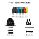 Cult Resistance Bands Set of 11 with Handles, Door Anchor, Ankle Straps & Carry Bag – Heavy Duty Toning Tubes for Full Body Workout, Strength Training, Home Gym & Fitness (Up to 45kg Resistance) 2