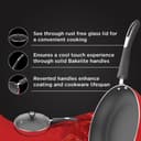 Preethi Dura Collection Non Stick Fry Pan, 24 cm, with Glass Lid, Gas & Induction Compatible, 5 Star Non Stick Effect, Chilly Red 3