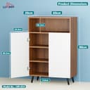 Lukzer Wooden Book Shelf & Storage Cabinet with White Doors (MR-034/Oak Brown) Engineered Wood Bookshelf for Home, Bedroom, Office & Kitchen, Multipurpose Books Organizer & Display Rack (90x30x60 cm) 2