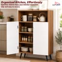 Lukzer Wooden Book Shelf & Storage Cabinet with White Doors (MR-034/Oak Brown) Engineered Wood Bookshelf for Home, Bedroom, Office & Kitchen, Multipurpose Books Organizer & Display Rack (90x30x60 cm) 5