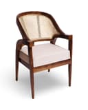 Handcrafted Rattan Accent Arm Chair for Home Â– Comfortable Cane Wood Chair for Living Room, Bedroom, Dining Room, Restaurant & Cafe Chair | Natural Finish 3