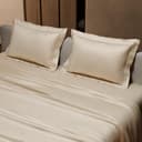 Stoa Paris Double Bedsheet with 2 Pillow Covers, 300 TC UltraSatin Premium Bedding Set, Aesthetic Home Decor, Gift for Couples, Wedding, Anniversary, Date Night - Charming Ivory 4