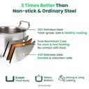 The Indus Valley Triply Stainless Steel Stock Pot 2.6 Liters with SS Lid/Briyani Pot Handi Shaped/Casserole | 18cm/ 7.08 inch, 1.48kg | Induction Friendly | 100% Toxin-Free 4