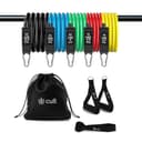 Cult Resistance Bands Set of 11 with Handles, Door Anchor, Ankle Straps & Carry Bag – Heavy Duty Toning Tubes for Full Body Workout, Strength Training, Home Gym & Fitness (Up to 45kg Resistance) 1