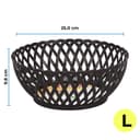 RATAN PLASTICWARE Cane Large Plastic Storage Basket for Fruits, Vegetables & Snacks – Decorative Woven Design for Kitchen, Dining Table & Home Use I Pack of 6 - Dark Brown 2