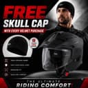 Steelbird SBH-23 Brutal ISI Certified Open Face Helmet Men and Women with Skull Cap 2