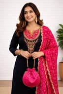 Women Rayon Slub Kurti Pant Dupatta Set Stylish Ethnic Three Piece Suit Comfortable Festive Casual Dress Collection 3