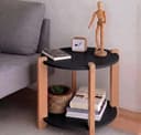 Modern Oval Side Table, Home Decor for Living Room, Bed Side Tables for Bed Room, stools for Home, Furniture for Home, 2-Tier Beige Shelves 1