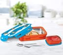 MILTON Steely Deluxe Mini Tiffin Box Steel Insulated Inner Stainless Steel Containers with Clip Lock Lid, 400ml, Airtight Leakproof Kids Lunch Box, for School, Picnic, Orange 3