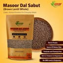 Rav Organic Sabut Masoor Dal 1 kg | Whole Lentils | Protein Rich | Unpolished | Gluten Free | Chemical Free Certified Organic Dal 3