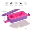 CELLO Food Mate Snap Lock Plastic Lunch Box, 713ml, Violet | 2 Compartment with 2 Side Lock for School Kids and Adults | Leak-Proof Snacks Tiffin Box for School Kids, Office, Picnic & Travelling 2