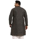 SOJANYA Plus (Since 1958), Men's Navy Blue Silk Blend Long Kurta with Multi Color Embroidery 3
