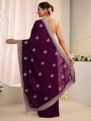Libas Embellished Silk Blend Saree for Women With Unstitched Blouse Piece | Traditional Saree for Party & Wedding 3
