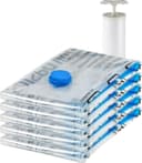 amazon basics Vacuum Compression Storage Bags with Hand Pump - Large, 5-Pack, Plastic 1