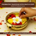 Ekhasa 100% Pure Brass Urli Bowl for Home Decor & Diwali Decoration (6 Inch) | Brass Uruli for Flower Decor | Urali Decoration Bowl | Urili Decorative Item Brass for Puja & Gifting 2