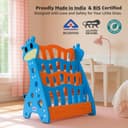 Amazon Brand - Jam & Honey Animal Theme Bookshelf for Kids|4-Tier Display Rack |Storage|Organizing|Kids Bookcase|Perfect for Home,Play-Schools,Nursery|Easy Assembly| Compact|Plastic,Blue Orange 4