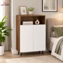 Lukzer Wooden Book Shelf & Storage Cabinet with White Doors (MR-034/Oak Brown) Engineered Wood Bookshelf for Home, Bedroom, Office & Kitchen, Multipurpose Books Organizer & Display Rack (90x30x60 cm) 4
