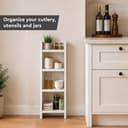 Book Shelf Wooden for Home, 3 Tier Sturdy Bookshelf, Book Rack, White 5