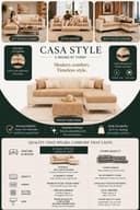 CASASTYLE Noviq 4 Seater L Shape Sofa Set with Movable Ottoman | Flexible Left or Right Layout | Cozy Velvet Fabric | Soft Touch Seating | Modern Designer Sofa for Living Room (Dark Grey-Light Grey) 3