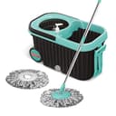 Spotzero By Milton Eelite Spin Mop I 2-in-1 Mop Bucket for Cleaning & Drying I 360° Spin Mechanism I High Absorbent Microfiber Refills I Big Wheels & Drag Handle for Easy Movement I Black 2