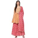 BIBA Women Cotton Flared Kurta Garara Suit Set 1