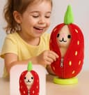 Soft Cuddly Strawberry Bunny Plush Stuffed Rabbit Toy Adorable Berry Hoode Cute Ears for Plush Collectors Kids’ Bedrooms Themes Special Gifting (45 CM) 5