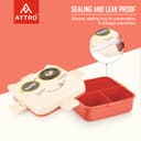 ATTRO Festive Super Cat Lunch Box 2 Layer Plastic Lunch Box Comes with 1 Detachable Tray, 1 Small Container & 1 Spoon Ideal for Kids BPA Free 1590ml+70ml- Cream Red 3