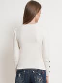 POPWINGS Casual Solid Puff Button Long Sleeves Top for Women || Summer Round Neck Stylish Western Top for Jeans 3