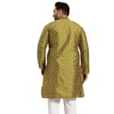 SOJANYA Plus (Since 1958), Men's Navy Blue Silk Blend Long Kurta with Multi Color Embroidery 3