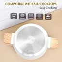 SOLARA Belmont Ceramic Non Stick Kadai With Lid for Cooking, 2.2 Litre/24Cm Non Stick Kadhai, Cast Aluminium Body casserole, Stew Pot, Biriyani Bowl, Gas & Induction Compatible, Ivory 4