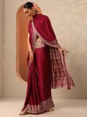 Libas Printed Satin Saree for Women With Unstitched Blouse Piece | Traditional Saree for Festive & Wedding 2