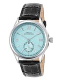French Connection Heure Noble | Quartz Analog Display | Blue Dial | Black Leather Strap | Watch for Men - FCN0208UBL 1