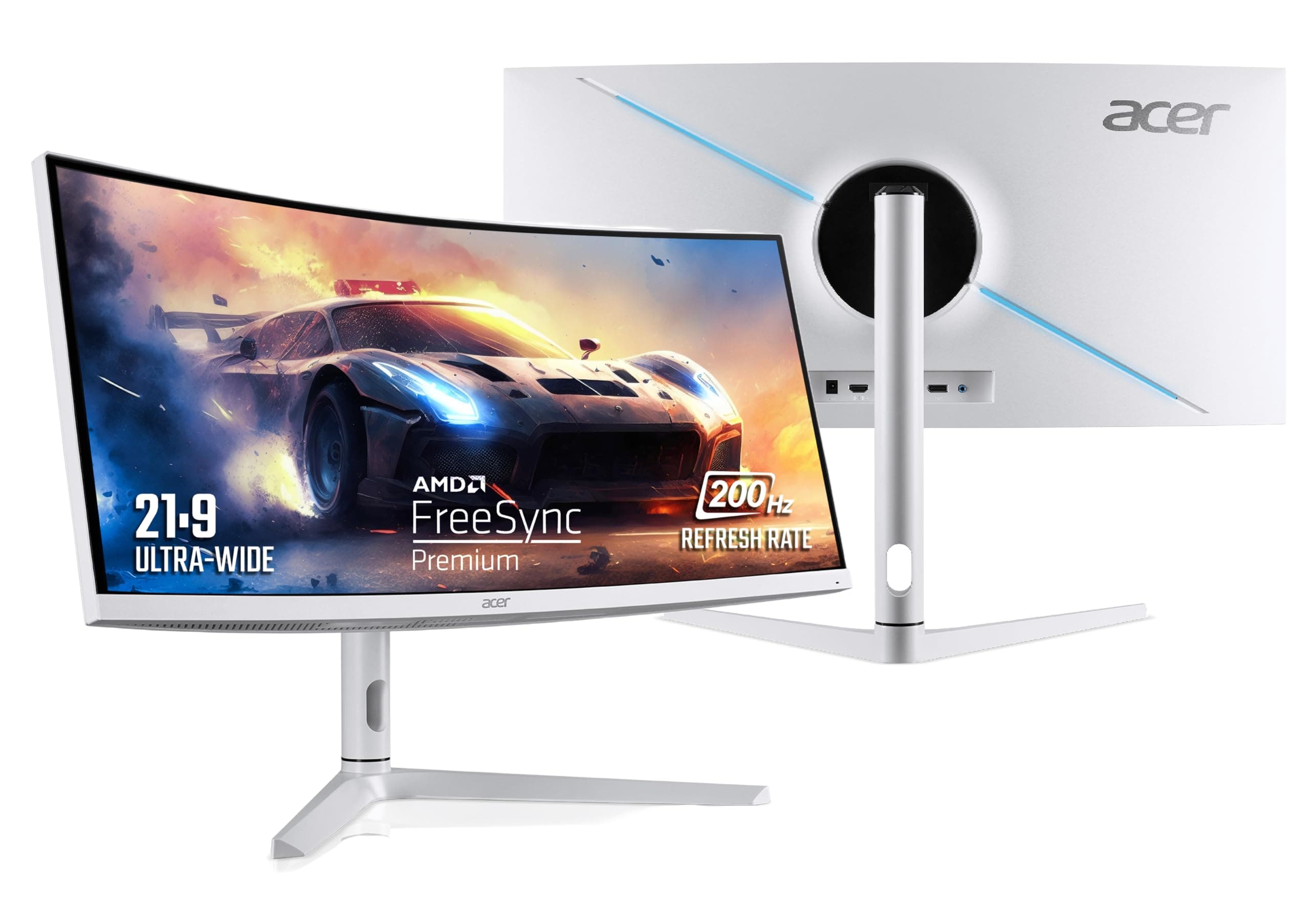 Acer XZ306CX 29.5 Inch Ultrawide Curved LED LCD Monitor, White