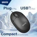 GEONIX Essential Wired Optical Mouse with 1.2 Meter Cable, Faster Navigation, Accurate Optical Sensor, High Strength (Black) 3