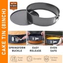 PureBake Cake Baking Set Microwave Safe Utensils 3 pc Combo of Round Cake Mould Cake tin, Bread Moulds for Baking, Muffin Tray I Microwave Oven Accessories, Dishwasher Safe - Carbon Steel - Black 3