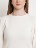 POPWINGS Casual Solid Puff Button Long Sleeves Top for Women || Summer Round Neck Stylish Western Top for Jeans 4