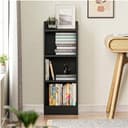 Amazon Brand - Solimo 3 Layer Engineered Wood Bookshelf | Low-Height Storage Organiser Rack for Home | Black | L 33.4 x W 24.5 x H 89.5 cm 1